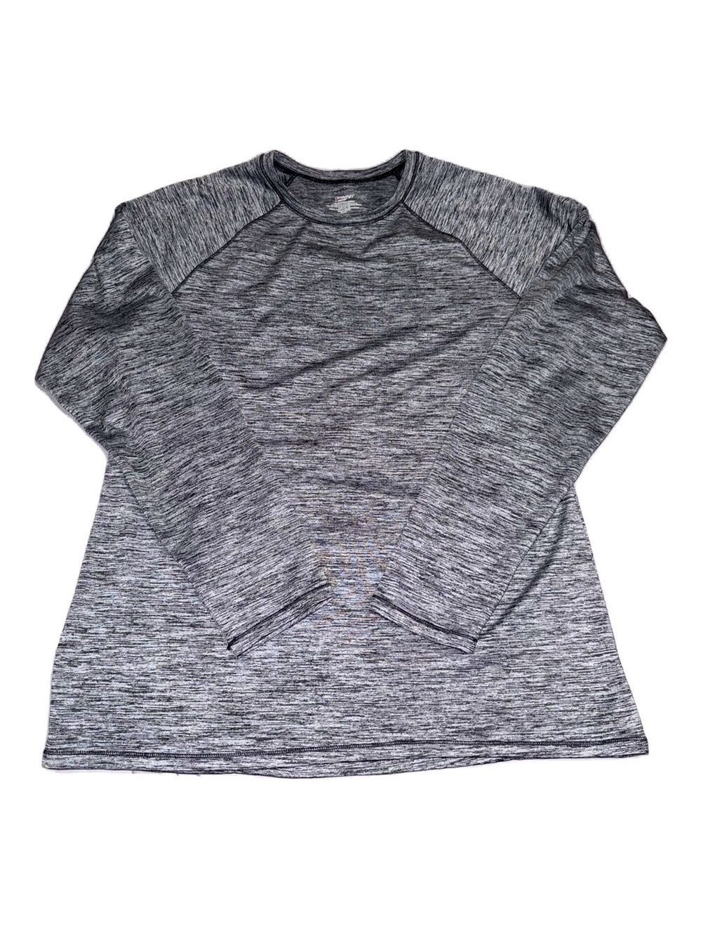 Cuddl Duds Climate Right Gray Long Sleeve Top Size XL White Black